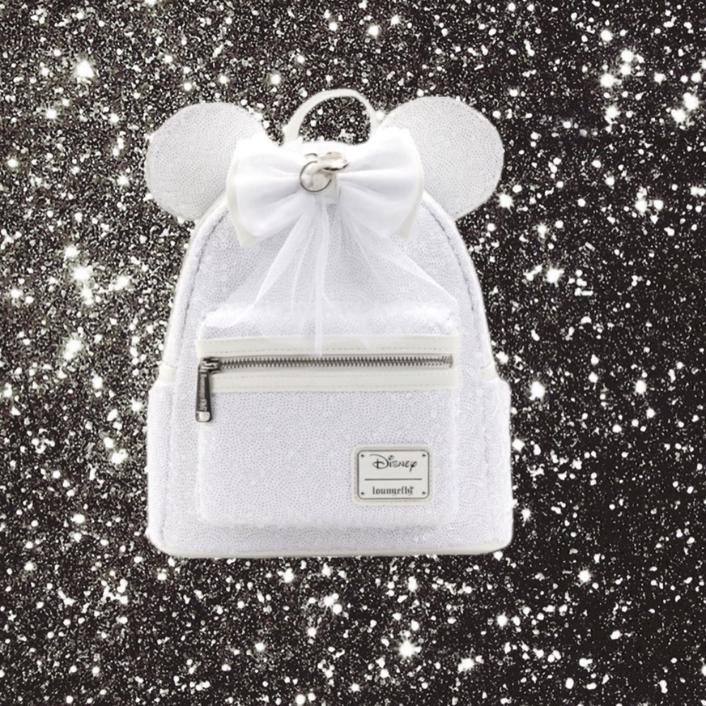 Loungefly Disney Minnie‎ Mouse Sequin Wedding Mini Backpack